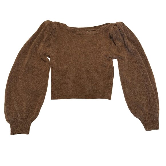 NWT The Westside Luna Boucle Light Brown Wool Blend Knit Sweater Women's Small S - Picture 1 of 7